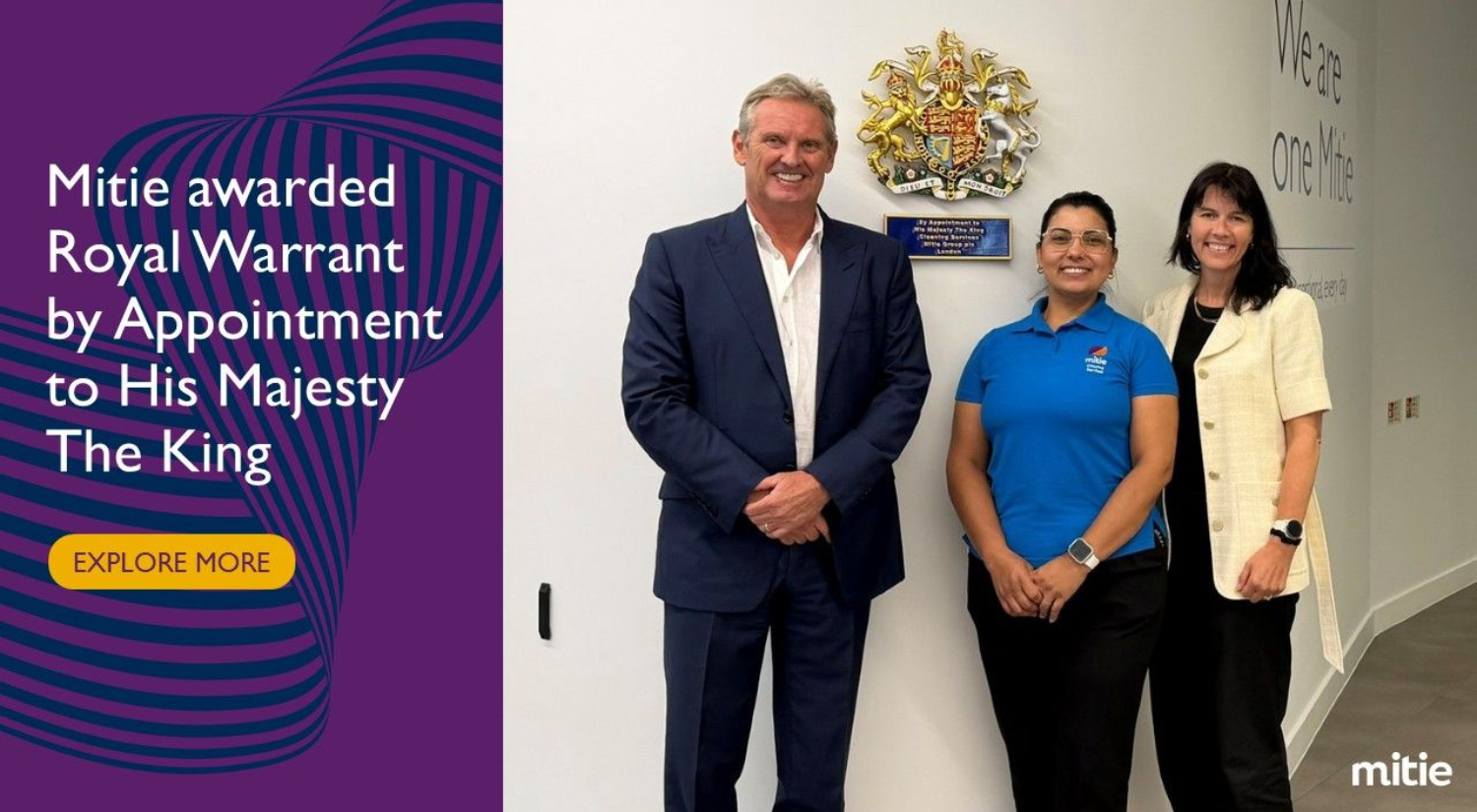 Mitie is Granted a Royal Warrant by Appointment to His Majesty King Charles III