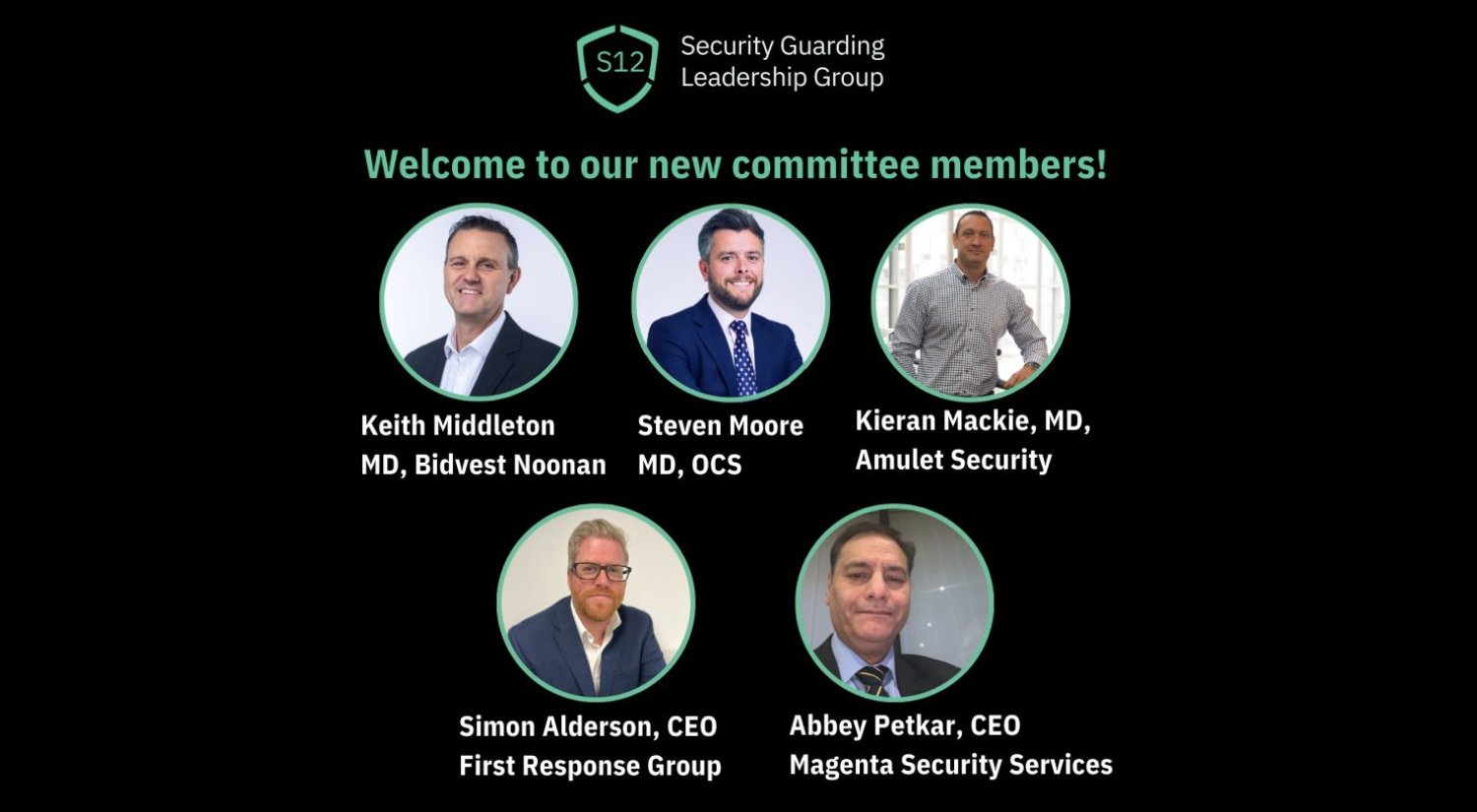 S12 Security Guarding Leadership Group Welcomes New Members to Core Leadership Committee