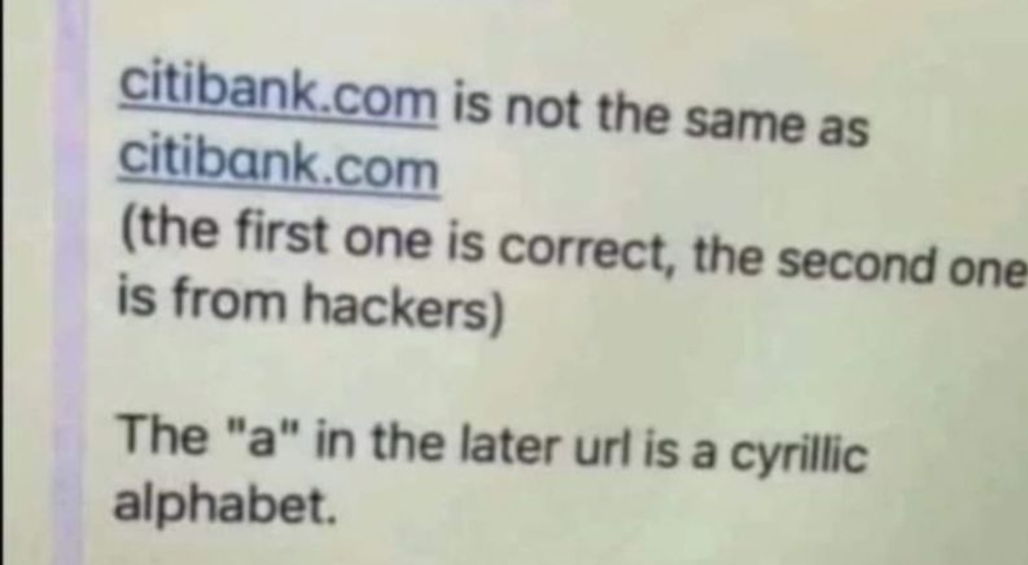 Beware of Look-Alike URLs