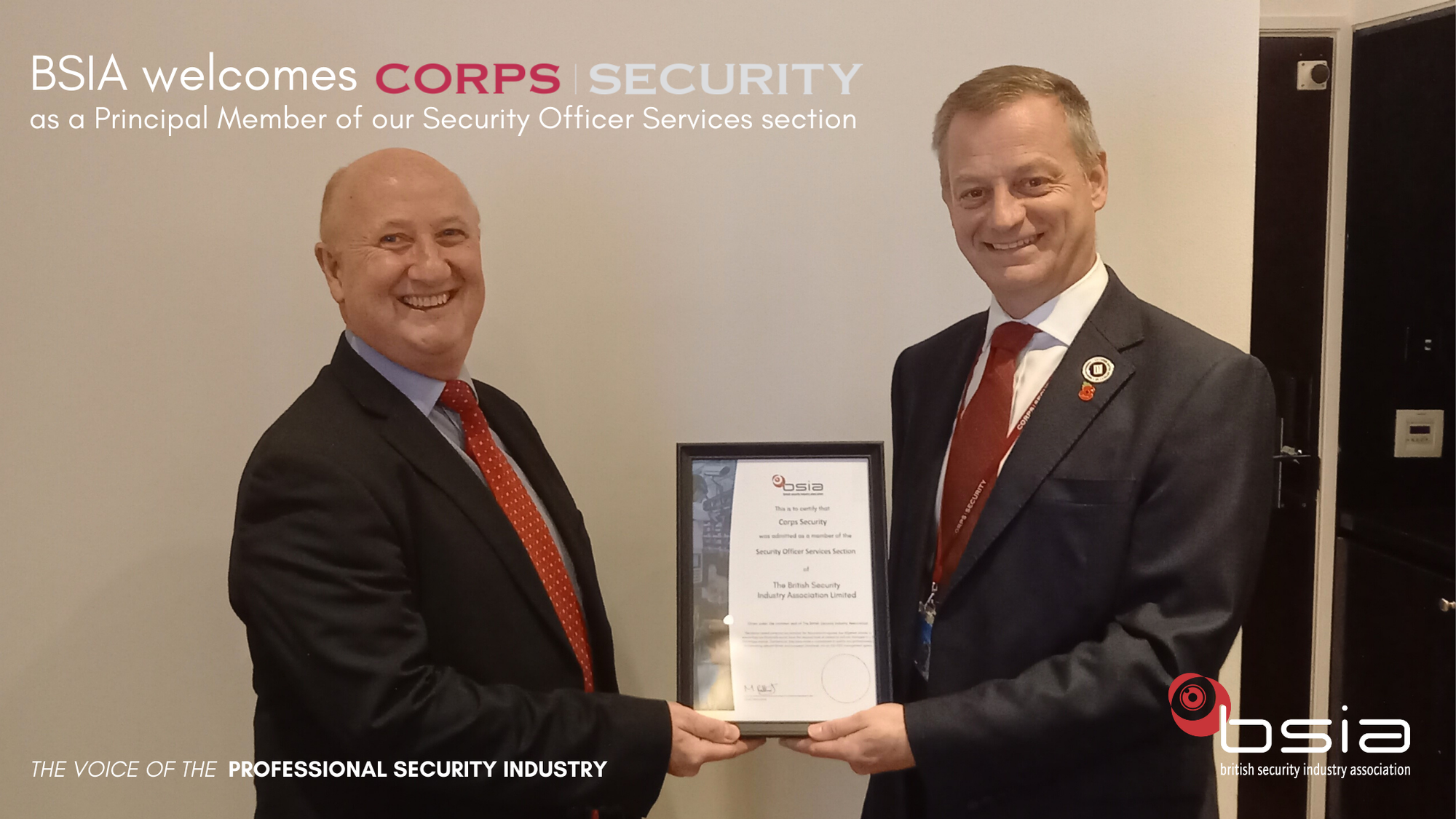 Corps Security rejoins BSIA