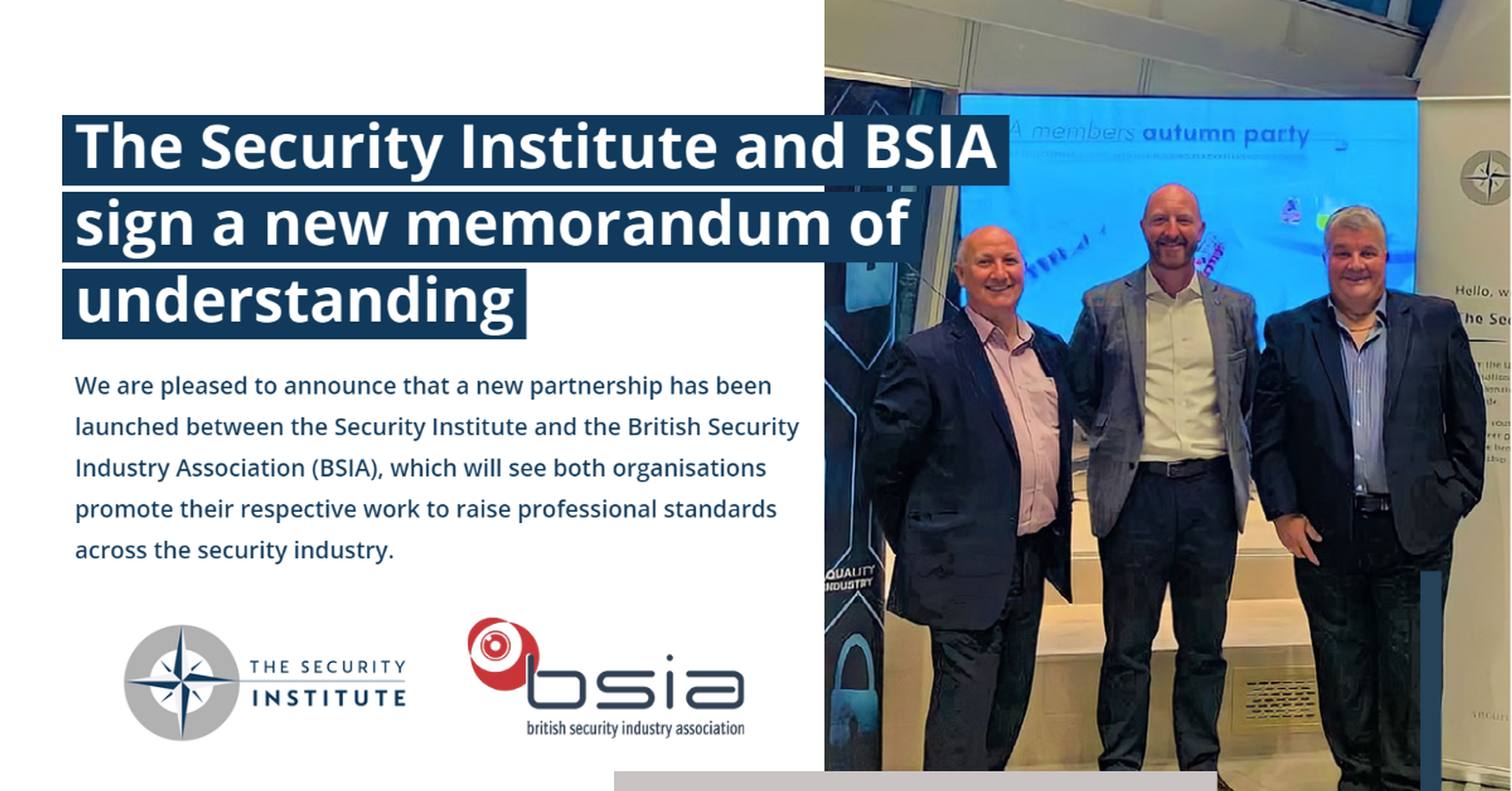The Security Institute and BSIA Launch a New Partnership