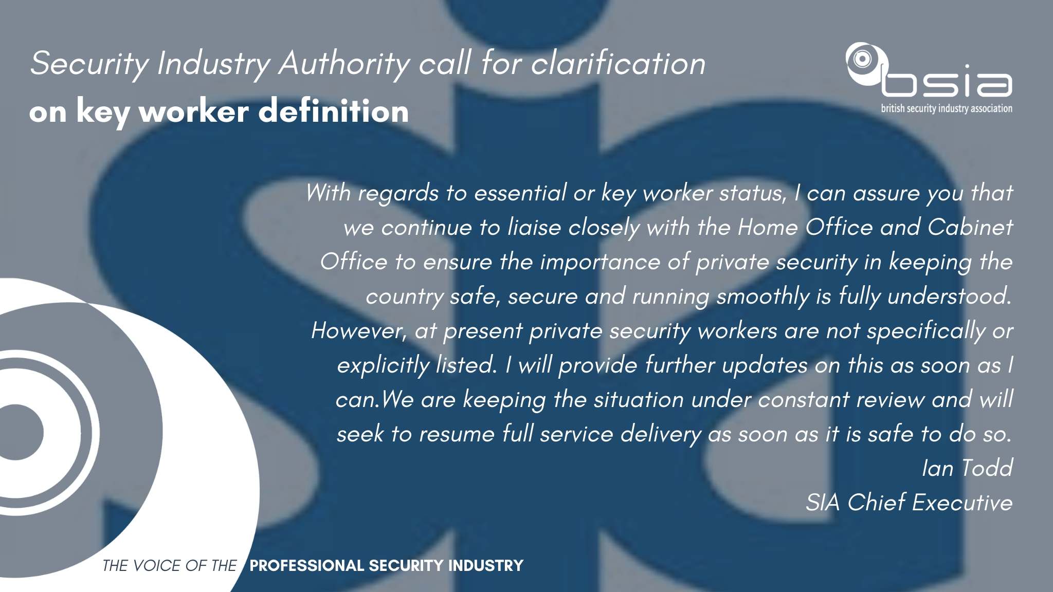Security Industry Worker Key Worker